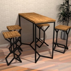 Smart Kitchen Dining with Stools 