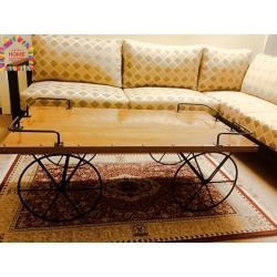 Cart Center Table with Wheels & Corners